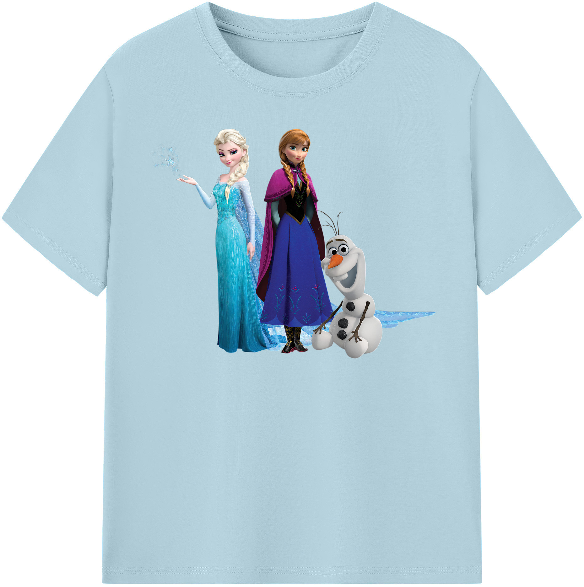 （画像用） アナと雪の女王 アンナ エルサ Frozen Anna Elsa 綿100％半袖Tシャツ（フロントプリント）